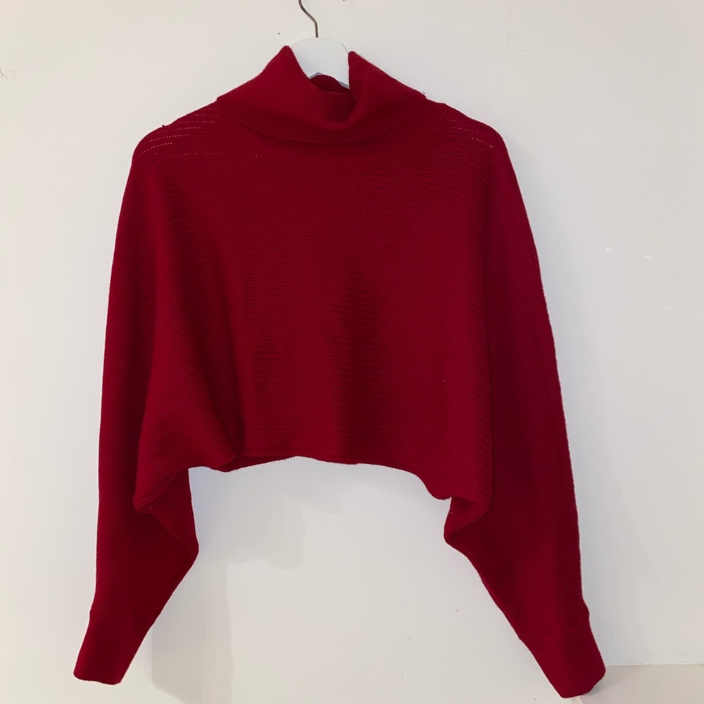 NWOT 🧶Wilfred Red Cropped Knit Sweater🧶